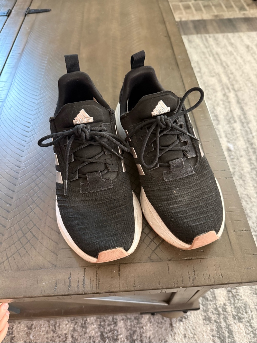 adidas Black and Light Pink Women's Running Sneakers